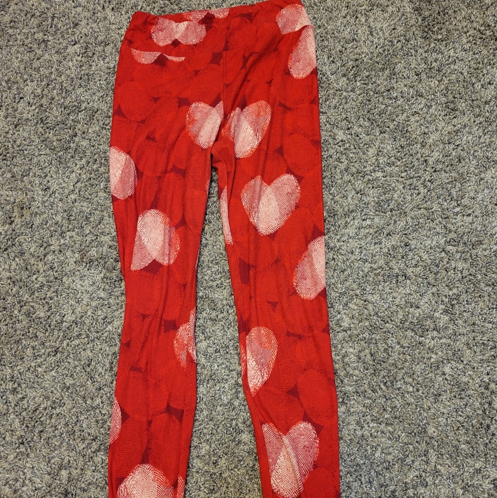 Lularoe thumbprint heart leggings one size